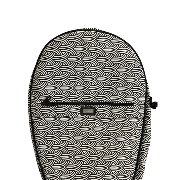 Ame & Lulu Racquet Bag Black & White Adj Strap Padded Zipper Exterior Pocket - Picture 3 of 7
